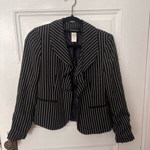 Jones New York Black and White Pinstripe Blazer